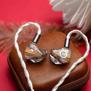 Juzear หูฟังอินเอียร์ HiFi 41T 1DD+4BA Hi-Res IEM 2 Pin 0.78 มม. 6N ชุบเงิน