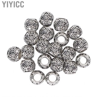 Yiyicc Dreadlocks Bead  20pcs Alloy Hair Beard Beads Flower Pattern Decoration Pendant Exquisite Elegant for Bracelet Making Holiday Party