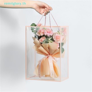 Remitglory กระเป๋าถือ ทรงโท้ท แบบใส ลายดอกไม้ 3 ชิ้น