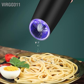 Virgo311 เครื่องบดเครื่องเทศไฟฟ้า บดพริกไทย บดเกลือ แบบปรับได้ สีดำ