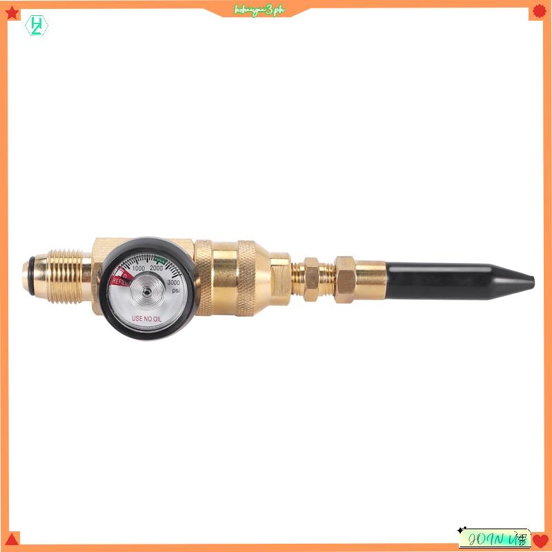 Hzhaiyaa3.ph Helium Tank Latex บอลลูน Inflator Regulator พร้อมมาตรวัดสําหรับ G5/8 วาล์วถัง