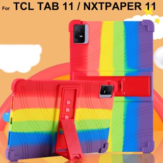 เคสซิลิโคนนิ่ม กันกระแทก พร้อมขาตั้ง สําหรับ TCL TAB 11 TCL NXTPAPER 11 TCLTAB11 NXTPAPER11 case