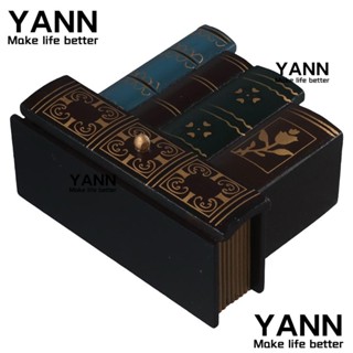 Yann1 ที่วางปากกา หนังสือปลอม ไม้สีน้ําตาล สไตล์วินเทจ เรโทร สําหรับตกแต่งออฟฟิศ