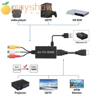 Mayshow สายเคเบิลแปลง HDMI เป็น AV 1080P RCA เป็น HDMI