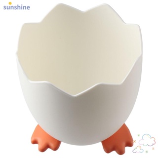 Ssunshine กล่องเก็บดินสอ ซิลิโคน รูปไข่ ไก่ สามมิติ PP อเนกประสงค์ ขนาดใหญ่ สีขาว สําหรับบ้าน