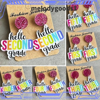 Melodygoods1 ต่างหูอะคริลิค รูปตัวอักษร สีรุ้ง เครื่องประดับ สําหรับผู้หญิง