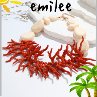 Emilee สร้อยคอ จี้เรซิ่นสังเคราะห์ รูปเขากวาง เรียบง่าย สร้างสรรค์ สําหรับผู้หญิง