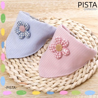 Pista ผ้าพันคอ ทรงสามเหลี่ยม ลายดอกไม้ สําหรับสัตว์เลี้ยง แมว