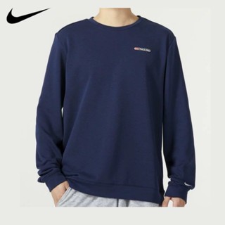 【พร้อมส่ง】ของแท้ 100% Nike เสื้อกันหนาวลําลอง ผ้าฝ้ายถัก ระบายอากาศ แบบสวมหัว เรียบง่าย สําหรับผู้ชาย FB5510-410-010-025