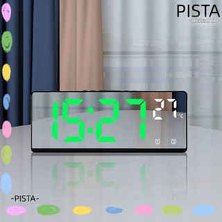 Pista นาฬิกาปลุกดิจิทัล LED บอกอุณหภูมิ ปฏิทิน และตัวเลข สําหรับตกแต่งบ้าน