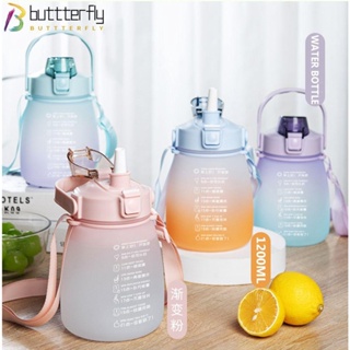 Buttterfly ขวดน้ํา ไล่โทนสี ความจุขนาดใหญ่ 1500 มล. สําหรับผู้ใหญ่ นักเรียน เดินทาง เล่นกีฬากลางแจ้ง