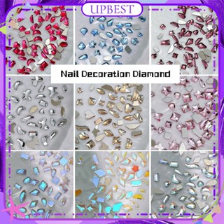 ♕ 100pcs Nail Art Mini Irregular Drill Jewelry Glitter Crystal Flat Ice Transparent Diamond Nail Art For Nail Shop 14 Designs UPBEST