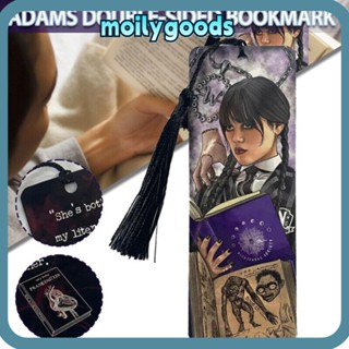 Moilyhd ที่คั่นหนังสือสองด้าน เครื่องมืออ่านหนังสือ งานฝีมือ สําหรับวันพุธ Addams &amp; Thing Fans