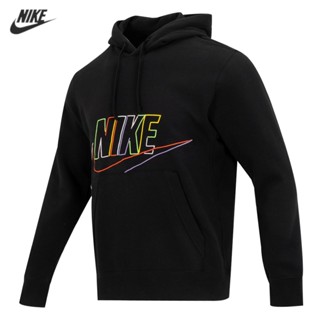 【พร้อมส่ง】ของแท้ 100% Nike เสื้อกันหนาวลําลอง มีฮู้ด ปักลายโลโก้ใหญ่ ทรงหลวม สําหรับผู้ชาย DX0542-010