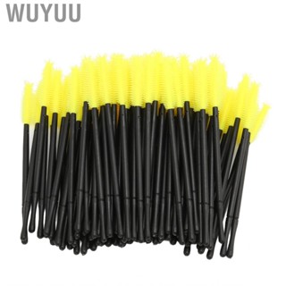 Wuyuu 100x Disposable Eyelash Brush Silicone  Wands Applicator Makeup Se.