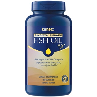 GNC Quadruple Omega 3 Fish Oil 4X 1200mg of EPA / DHA 60/120/240 softgels สี่ครั้งโอเมก้า 3 น้ำมันปลา