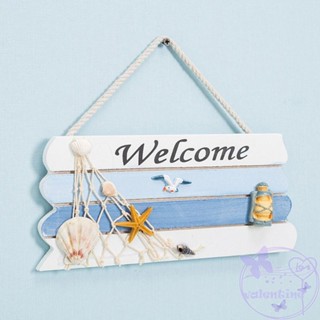 ป้ายไม้แขวน ลาย Welcome สไตล์มหาสมุทร สําหรับแขวนตกแต่งประตู วันวาเลนไทน์