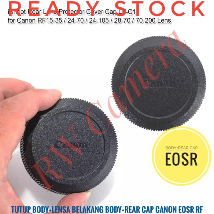 ฝาครอบเลนส์ด้านหลัง + Body Canon RF EOS R RP EOSR EOSRP หมวกด้านหลังโลโก้สัญลักษณ์ R3 R5 R6