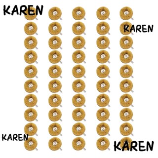 Karen ล้อขัดเงา 80 กริต 1/8 นิ้ว (3 มม.) ทนทาน สีเหลือง สําหรับขัดโลหะ ไม้ 50 ชิ้น