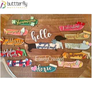 Buttterfly จี้ป้ายประตู ลายเทศกาลคริสต์มาส DIY 15 ชิ้น