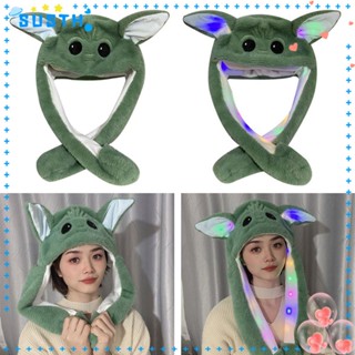 Susth Yoda หมวกนุ่ม การ์ตูนน่ารัก กระพริบหู หมวกตลก