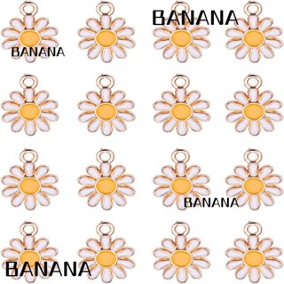 Banana1 จี้ดอกเบญจมาศ ชุบทอง อัลลอย ขนาดเล็ก สีขาว สําหรับวันวาเลนไทน์ 100 ชิ้น