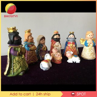 [Baosity1] ชุดเครื่องประดับเรซิ่น ลายคริสต์มาส 9 ชิ้น สําหรับตกแต่งบ้าน