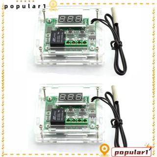 Popular เทอร์โมสแตทไมโครดิจิทัล 12V DC สีเขียว พร้อม -50-110 2 ชิ้น°C โมดูลสวิตช์ตรวจจับอุณหภูมิ