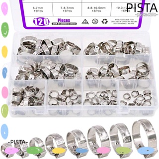 Pista แคลมป์หนีบท่อ หูเดี่ยว สเตนเลส 304 8 ขนาด สําหรับรถยนต์ 120 ชิ้น