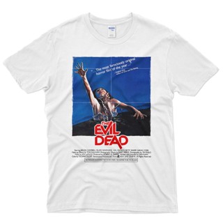 เสื้อยืด พิมพ์ลายภาพยนตร์ The Evil Dead สีขาว คุณภาพสูง ไซซ์ S-3XL