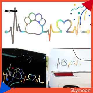 Skym* สติกเกอร์ติดตกแต่งรถยนต์ ลายอุ้งเท้าสุนัข แมว และหัวใจ ทนทาน สําหรับ SUV