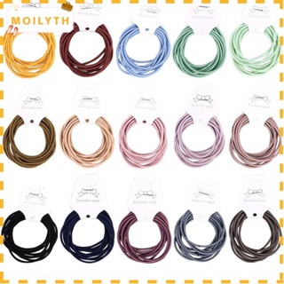 Moilyth ยางรัดผม แบบยืดหยุ่นสูง สีพื้น สําหรับผู้หญิง