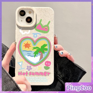 Pingcoo - เข้ากันได้สำหรับ เคส iphone 11 เคสไอโฟน เคสไอโฟน11 เป็นมิตรกับสิ่งแวดล้อมย่อยสลายได้เคสสีขาวนุ่มกันกระแทกป้องกัน Love Coconut Tree เข้ากันได้กับ iPhone 14 Pro max 13 Pro max 12 Pro Max XR XS 7Plus 8Plus