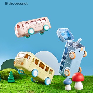 [little.coconut] ขวดน้ํา พร้อมหลอดดูดน้ํา ลายรถบัส แฟชั่นฤดูร้อน สําหรับเด็ก