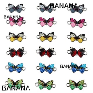 Banana1 จี้รูปผีเสื้อ โลหะผสม 6 สี 24*13 มม. สําหรับผู้หญิง 30 ชิ้น