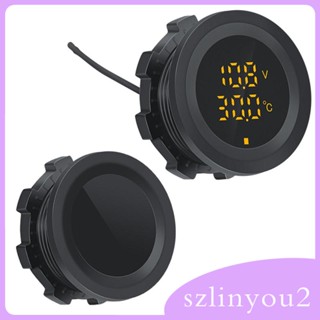 [szlinyou2] เครื่องวัดอุณหภูมิแรงดันไฟฟ้า 12V 24V หน้าจอกลม สีสันสดใส