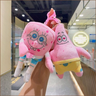 พวงกุญแจ จี้ตุ๊กตา SpongeBob SquarePants Patrick Star สีชมพู สําหรับเด็ก