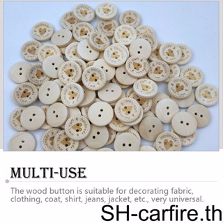 กระดุมไม้ รูปผึ้ง 2 รู แฮนด์เมด DIY สําหรับตกแต่งเสื้อผ้า 1 2 3 แพ็ก 100 ชิ้น