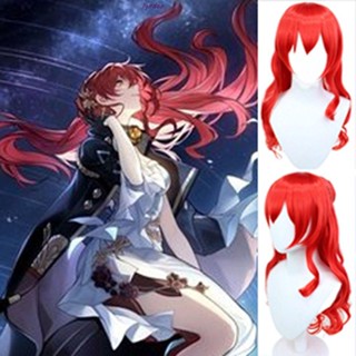 Lyndon Himeko วิกผมคอสเพลย์ วิกผมคอสเพลย์ หยิกยาว หยักศก สังเคราะห์ สีแดงธรรมชาติ