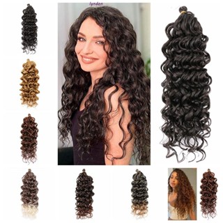 Lyndon Hawaii Afro Curl, Ombre Kinky Ocean Wave Braid, DIY ผมสังเคราะห์ ขนปุย ธรรมชาติ โครเชต์ถักเปีย ต่อผม