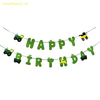 Timehee ป้ายแบนเนอร์ happy birthday สีเขียว สําหรับตกแต่งปาร์ตี้วันเกิด