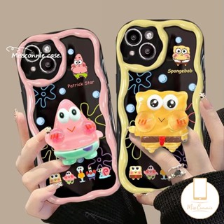 เคสโทรศัพท์มือถือ Tpu นิ่ม ขอบโค้ง ลายการ์ตูนสพันจ์บ็อบ 3D พร้อมขาตั้ง สําหรับ Infinix Smart 7 6 5 6Plus Hot 9 10Lite 12 8 30i Hot 30 9 11 10 20 Play Note 12 G96