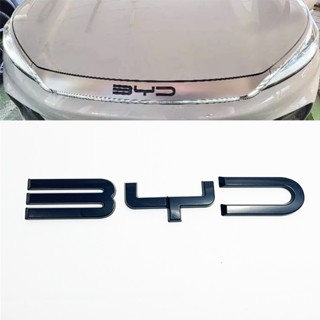 Byd ATTO3 YUAN PLUS สติกเกอร์ตราสัญลักษณ์ 3D ABS สีดํา สําหรับติดตกแต่งรถยนต์ BYD act 3 byd atto 3 accessories byd atto 3 ชุดแต่ง