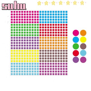 Suhuhd สติกเกอร์ฉลาก ลายจุด 1/4 นิ้ว มีกาวในตัว ขนาดเล็ก 10 สี สําหรับสํานักงาน