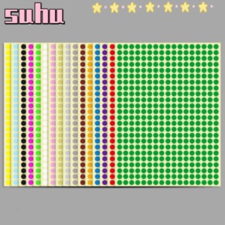 Suhuhd สติกเกอร์ฉลากจุด ขนาดเล็ก 1/4 นิ้ว 16 สี มีกาวในตัว สําหรับสํานักงาน