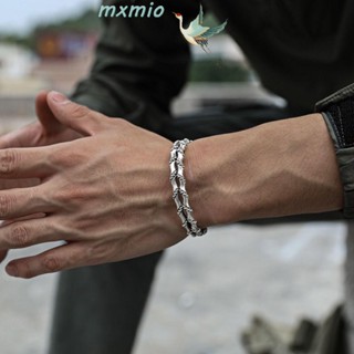 Mxmio สร้อยข้อมือ โลหะผสม สีเงิน ปรับได้ สไตล์ฮิปฮอป สําหรับผู้ชาย