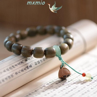 Mxmio สร้อยข้อมือลูกปัดไม้ สไตล์จีนย้อนยุค วินเทจ แฮนด์เมด เครื่องประดับ สําหรับผู้หญิง