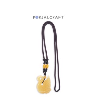 Yellow Calcite Swan Necklace สร้อยคอหงส์ แคลไซต์สีเหลือง