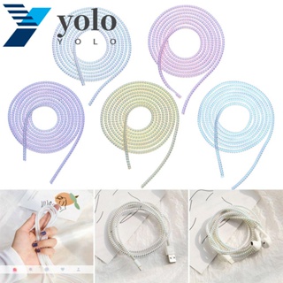 Yolo สปริงจัดเก็บสายชาร์จโทรศัพท์มือถือ สายเคเบิล USB 1.55 ม.