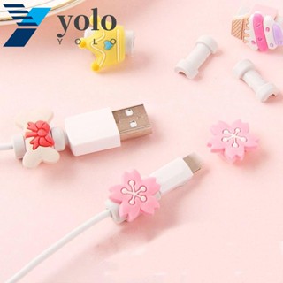 Yolo ตัวถนอมสายชาร์จ ลายการ์ตูนน่ารัก กันสายหัก สําหรับสายชาร์จ USB